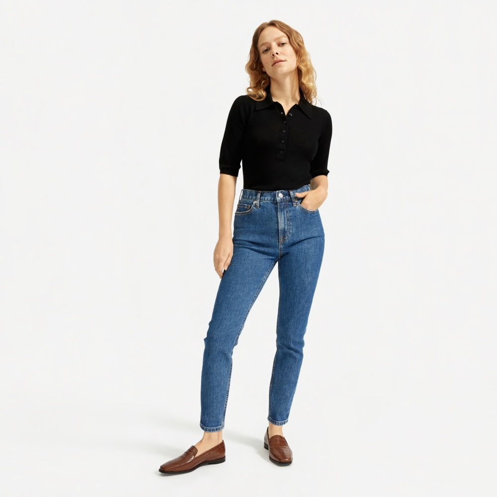 Everlane high rise skinny ankle blue wash size 31